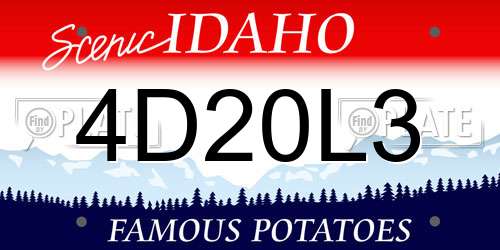 4D20L3 Idaho License Plate