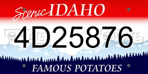 4D25876 Idaho License Plate