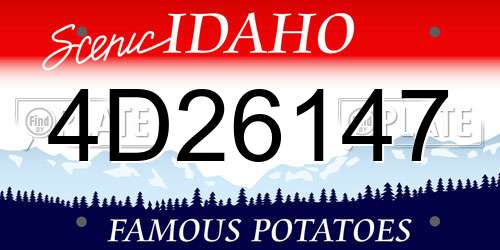 4D26147 Idaho License Plate