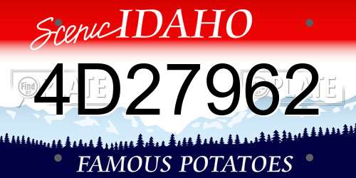 4D27962 Idaho License Plate