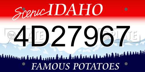 4D27967 Idaho License Plate