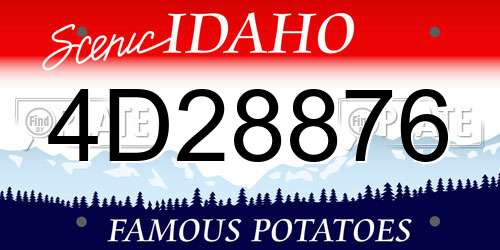 4D28876 Idaho License Plate