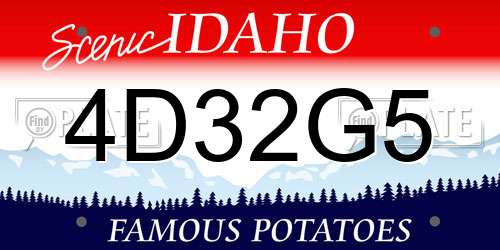 4D32G5 Idaho License Plate