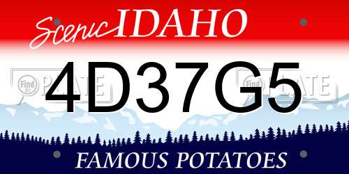 4D37G5 Idaho License Plate