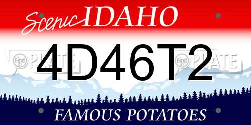 4D46T2 Idaho License Plate