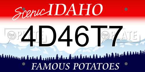 4D46T7 Idaho License Plate