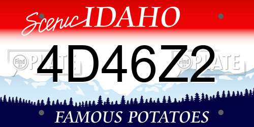 4D46Z2 Idaho License Plate