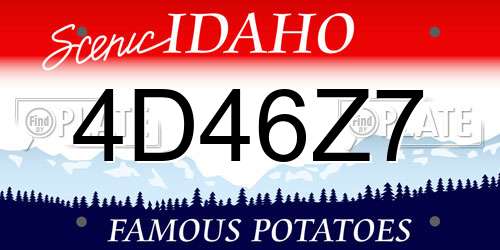 4D46Z7 Idaho License Plate