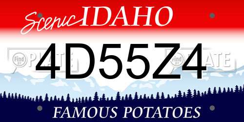 4D55Z4 Idaho License Plate