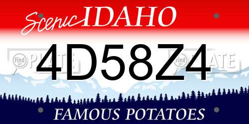 4D58Z4 Idaho License Plate