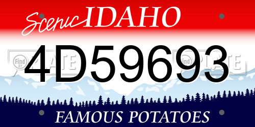 4D59693 Idaho License Plate