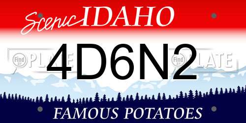 4D6N2 Idaho License Plate