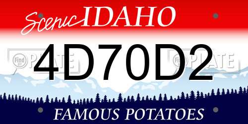 4D70D2 Idaho License Plate