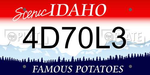 4D70L3 Idaho License Plate