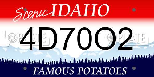 4D70O2 Idaho License Plate