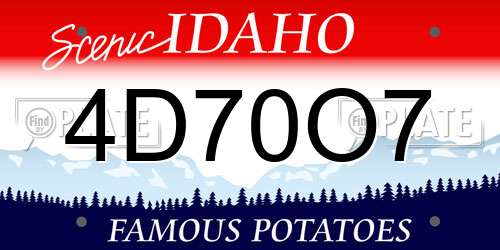 4D70O7 Idaho License Plate