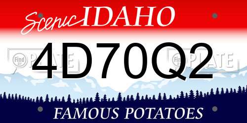 4D70Q2 Idaho License Plate