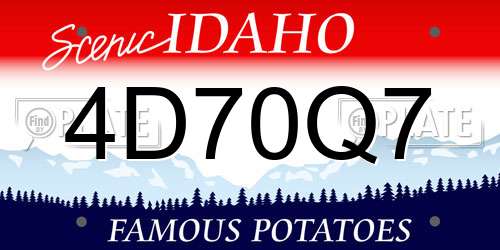 4D70Q7 Idaho License Plate