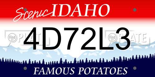 4D72L3 Idaho License Plate