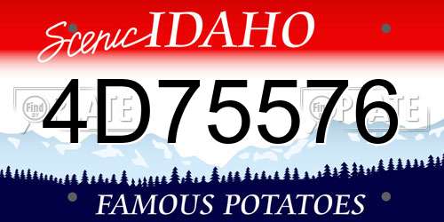 4D75576 Idaho License Plate