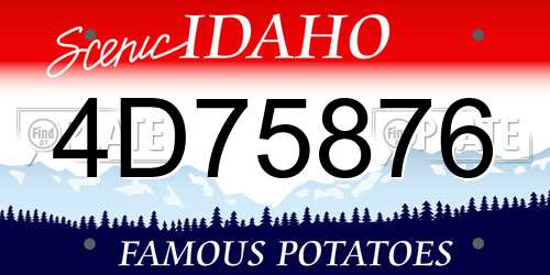 4D75876 Idaho License Plate