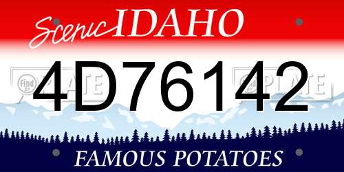 4D76142 Idaho License Plate