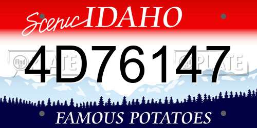 4D76147 Idaho License Plate