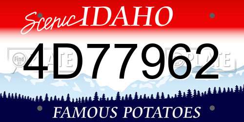 4D77962 Idaho License Plate