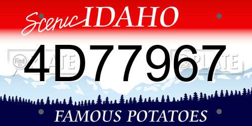 4D77967 Idaho License Plate