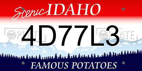 4D77L3 Idaho License Plate