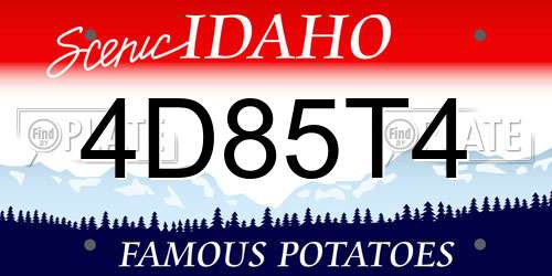 4D85T4 Idaho License Plate