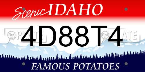 4D88T4 Idaho License Plate