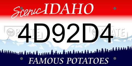4D92D4 Idaho License Plate