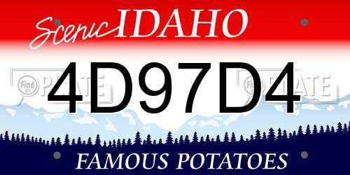 4D97D4 Idaho License Plate