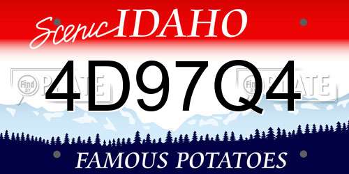 4D97Q4 Idaho License Plate