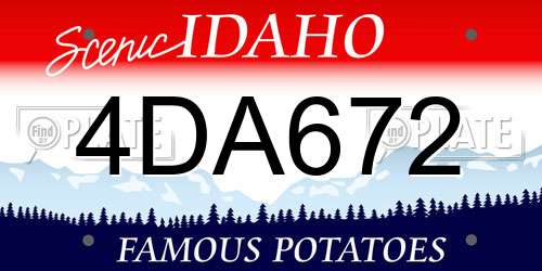 4DA672 Idaho License Plate