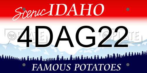 4DAG22 Idaho License Plate