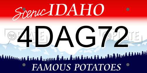 4DAG72 Idaho License Plate