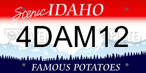 4DAM12 Idaho License Plate