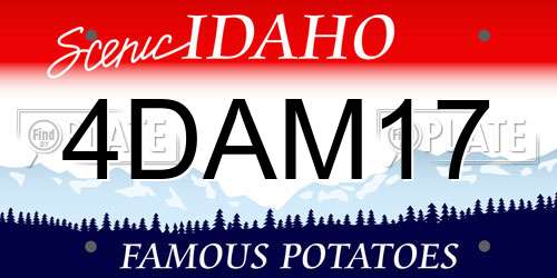 4DAM17 Idaho License Plate