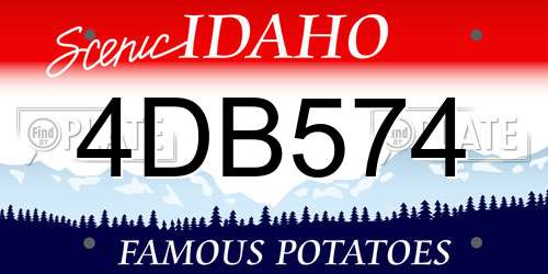 4DB574 Idaho License Plate