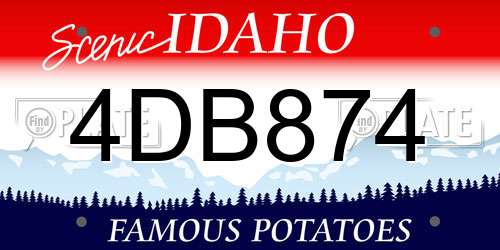 4DB874 Idaho License Plate