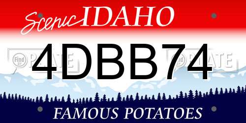 4DBB74 Idaho License Plate