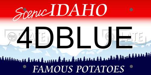 4DBLUE Idaho License Plate