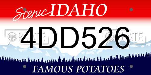 4DD526 Idaho License Plate