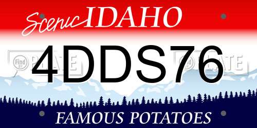 4DDS76 Idaho License Plate