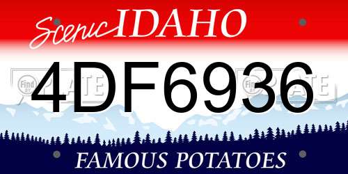 4DF6936 Idaho License Plate