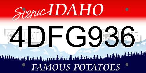 4DFG936 Idaho License Plate
