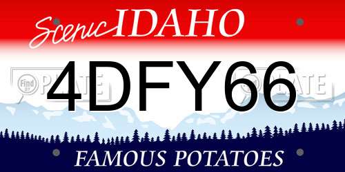 4DFY66 Idaho License Plate