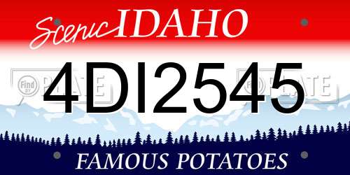 4DI2545 Idaho License Plate